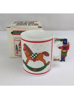 1987 Action Industries Rocking Horse Christmas Holiday Mug #21718